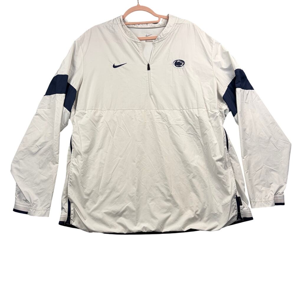 Nike Penn State 1/4 Zip Pullover Windbreaker On Field Men's XXL White